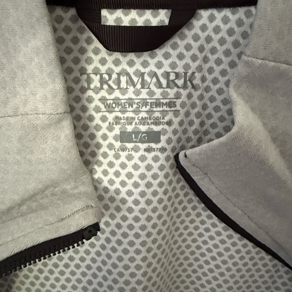 Women's Light Gray Zip Jacket with pockets and black accents CNN - Picture 2 of 6